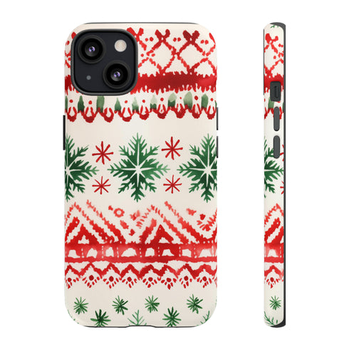 Watercolor Study of Christmas Patterns - Impact Resistant Phone Case iPhone 13 Matte